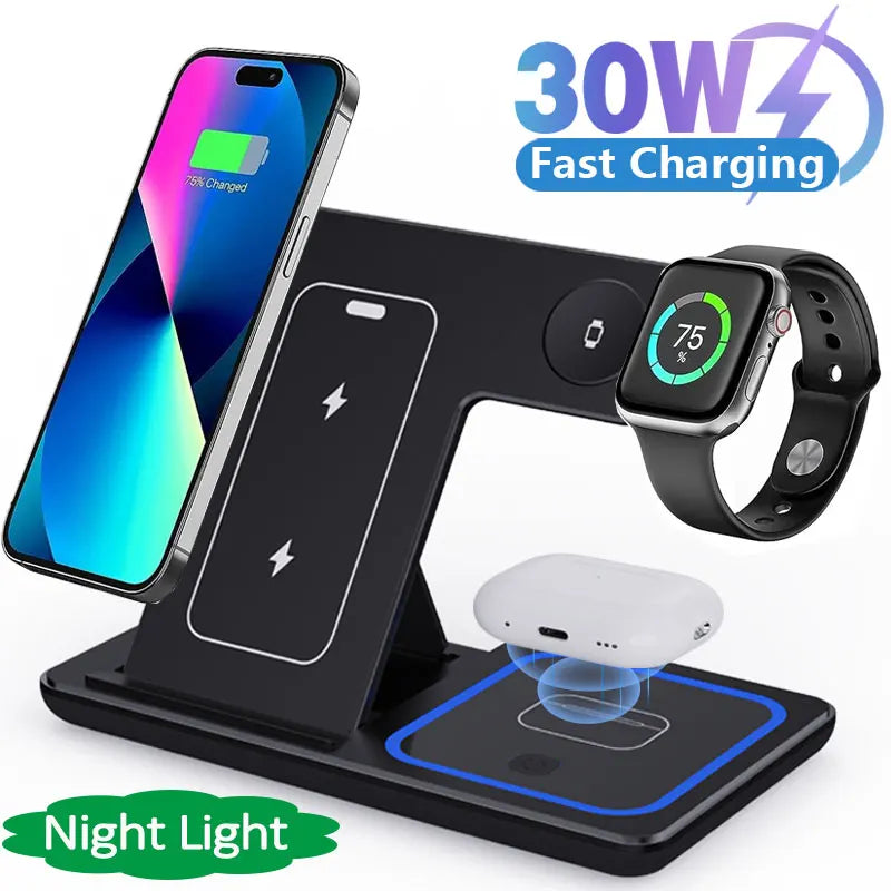 Fast Wireless Charger Stand 3 in 1