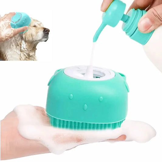 Bathroom Puppy Dog Cat Bath Massage Gloves Brush